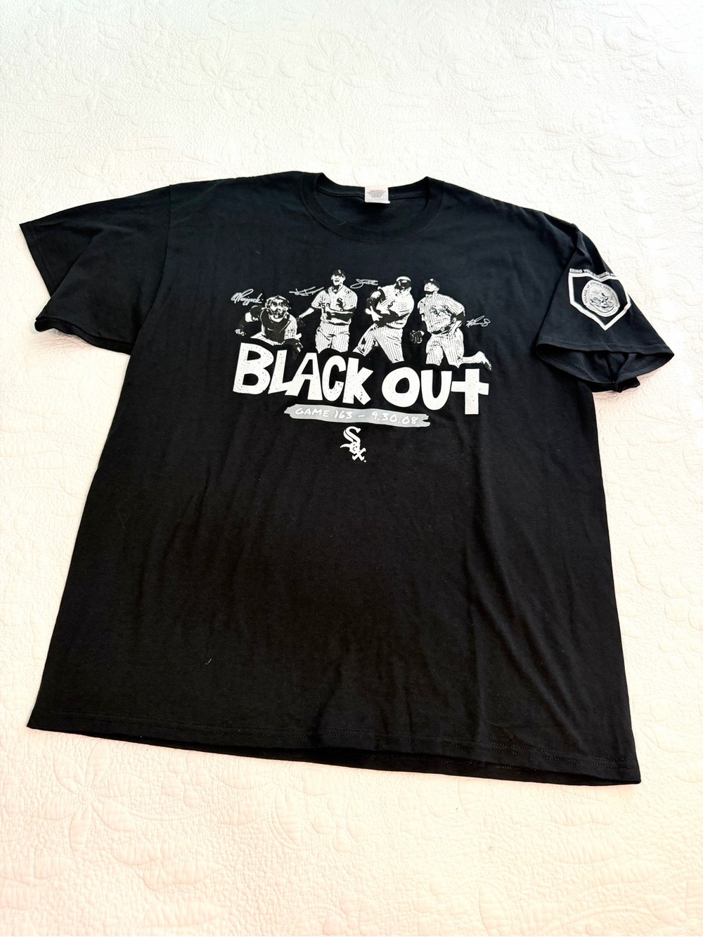 Chicago White Sox Black Out 9.30.2008 baseball tshirt men's size XL new MLB